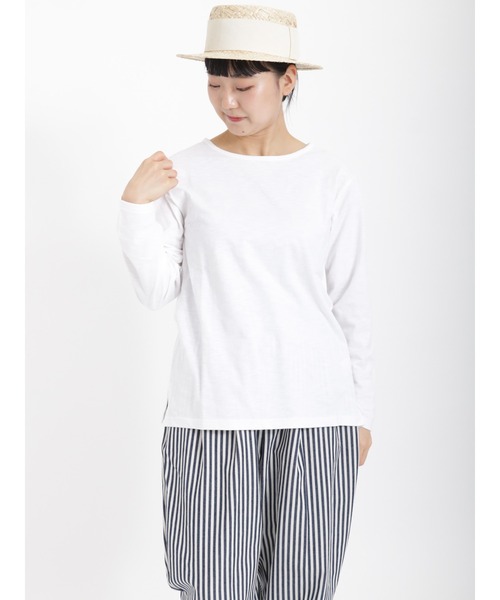 Samansa Mos2（サマンサ モスモス）の「スラブ天竺柄アソート長袖カットソー（Tシャツ/カットソー・レディース・モカ/チャコール/オフホワイト/ブラック・ﾌﾘ-）」の21枚目の写真