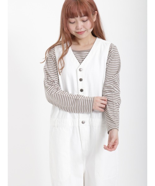 Samansa Mos2（サマンサ モスモス）の「スラブ天竺柄アソート長袖カットソー（Tシャツ/カットソー・レディース・モカ/チャコール/オフホワイト/ブラック・ﾌﾘ-）」の17枚目の写真