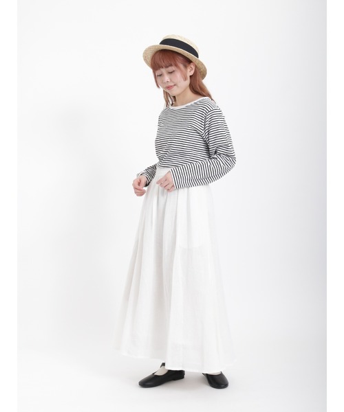 Samansa Mos2（サマンサ モスモス）の「スラブ天竺柄アソート長袖カットソー（Tシャツ/カットソー・レディース・モカ/チャコール/オフホワイト/ブラック・ﾌﾘ-）」の6枚目の写真