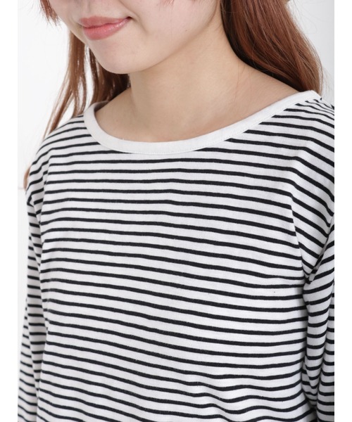 Samansa Mos2（サマンサ モスモス）の「スラブ天竺柄アソート長袖カットソー（Tシャツ/カットソー・レディース・モカ/チャコール/オフホワイト/ブラック・ﾌﾘ-）」の12枚目の写真