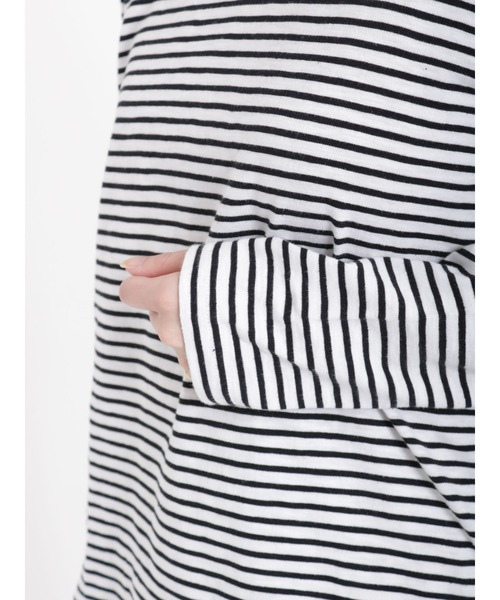 Samansa Mos2（サマンサ モスモス）の「スラブ天竺柄アソート長袖カットソー（Tシャツ/カットソー・レディース・モカ/チャコール/オフホワイト/ブラック・ﾌﾘ-）」の13枚目の写真