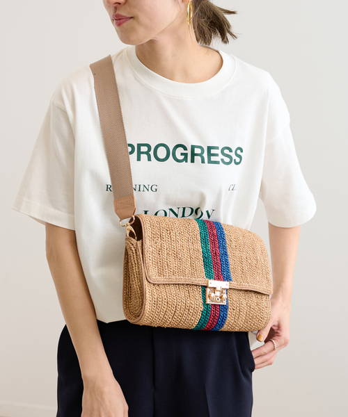 FRAMeWORK☆ A POINT アポワン　ラフィアショルダーバッグ ≪追加≫【A POINT/アポワン】ラフィアショルダーバック2
