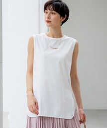 【洗える】コットンベアジャージー ノースリーブ Tシャツ