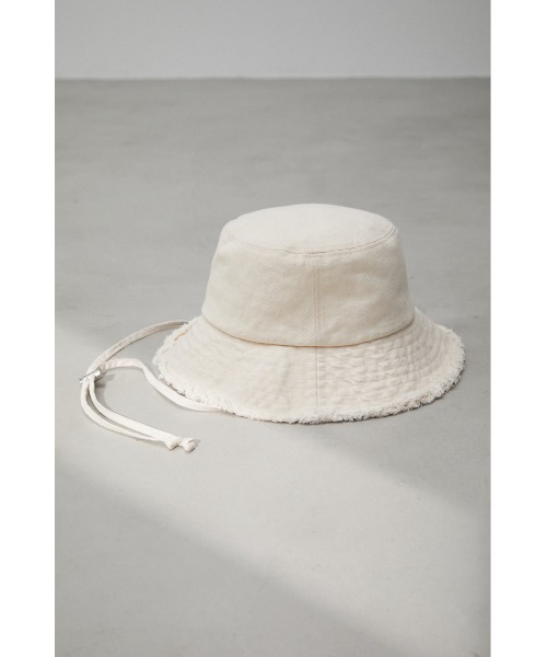AZUL by moussy(アズールバイマウジー)の「SAFARI HAT/サファリハット(ハット・レディース・オフホワイト/ブラック・FREE)」の4枚目の写真