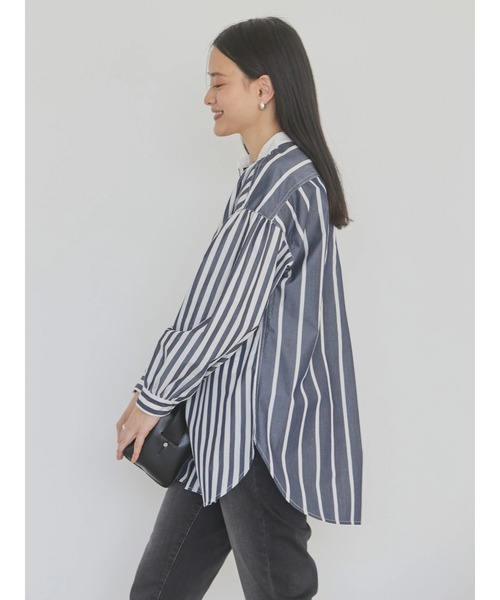 AMERICAN HOLIC（アメリカンホリック）の「イージーケアバンドカラーシャツチュニック（チュニック・レディース・ブルー系その他4/ブルー系その他7/ピンク系その他・M/L）」の16枚目の写真