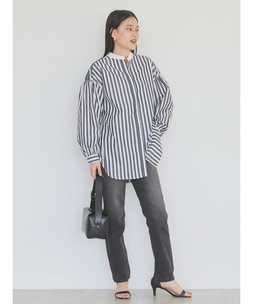 AMERICAN HOLIC（アメリカンホリック）の「イージーケアバンドカラーシャツチュニック（チュニック・レディース・ブルー系その他4/ブルー系その他7/ピンク系その他・M/L）」の12枚目の写真