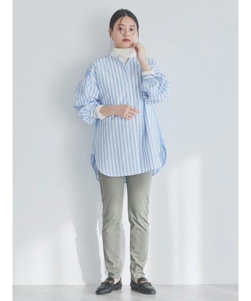 AMERICAN HOLIC（アメリカンホリック）の「イージーケアバンドカラーシャツチュニック（チュニック・レディース・ブルー系その他4/ブルー系その他7/ピンク系その他・M/L）」の21枚目の写真