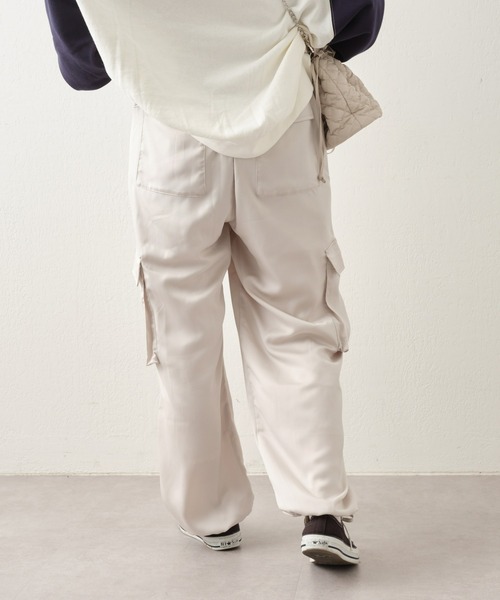 CIAOPANIC TYPY(チャオパニックティピー)の「【ベルト付き】サテンカーゴパンツ(カーゴパンツ・レディース・ブラック/サックスブルー/オレンジ/グレー系その他・SMALL/MEDIUM)」の18枚目の写真