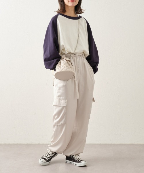 CIAOPANIC TYPY(チャオパニックティピー)の「【ベルト付き】サテンカーゴパンツ(カーゴパンツ・レディース・ブラック/サックスブルー/オレンジ/グレー系その他・SMALL/MEDIUM)」の20枚目の写真