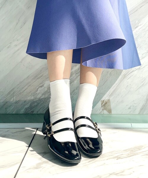 ESPERANZA(エスペランサ)の「ダブルストラップメリージェーンパンプス(パンプス・レディース・ブラック系1/ブラック/アイボリー・S/M/L/LL)」の3枚目の写真