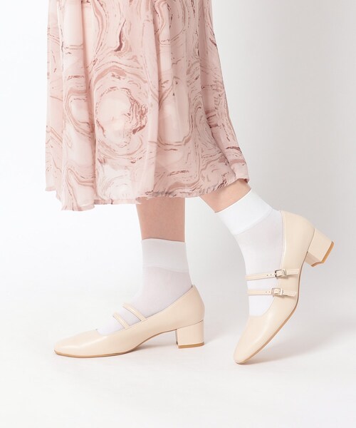ESPERANZA(エスペランサ)の「ダブルストラップメリージェーンパンプス(パンプス・レディース・ブラック系1/ブラック/アイボリー・S/M/L/LL)」の1枚目の写真