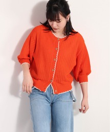 cepo | クロシェラインクルーネックカーディガン(カーディガン/ボレロ)