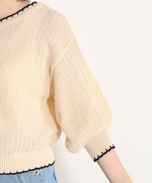 cepo（セポ）の「クロシェラインクルーネックカーディガン（カーディガン/ボレロ・レディース・グレー/オフホワイト/ブラック/オレンジ・M）」の16枚目の写真