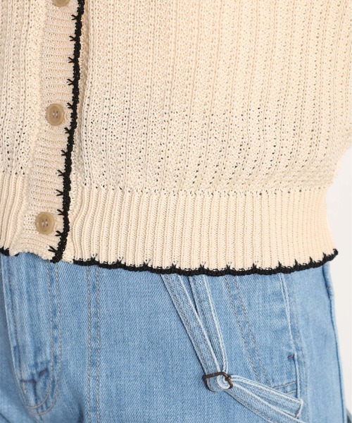 cepo（セポ）の「クロシェラインクルーネックカーディガン（カーディガン/ボレロ・レディース・グレー/オフホワイト/ブラック/オレンジ・M）」の17枚目の写真