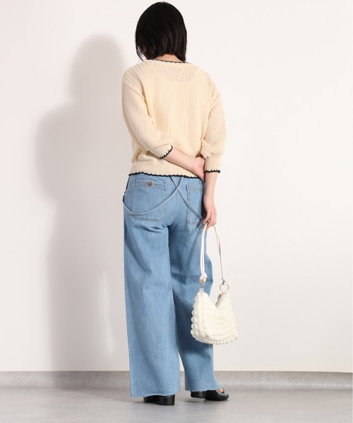 cepo（セポ）の「クロシェラインクルーネックカーディガン（カーディガン/ボレロ・レディース・グレー/オフホワイト/ブラック/オレンジ・M）」の11枚目の写真