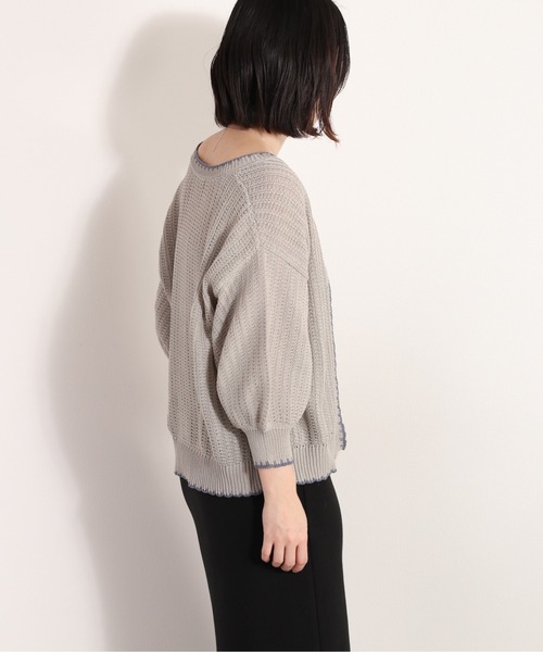 cepo（セポ）の「クロシェラインクルーネックカーディガン（カーディガン/ボレロ・レディース・グレー/オフホワイト/ブラック/オレンジ・M）」の20枚目の写真