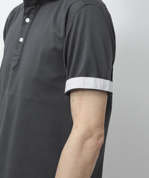 NOLLEY'S goodman（ノーリーズグッドマン）の「《ビジカジ対応》スーピマコットン ニットテープポロシャツ（ポロシャツ・メンズ・ホワイト/チャコールグレー/ネイビー/ライトパープル/グレイッシュベージュ・S/M/L/XL）」の18枚目の写真