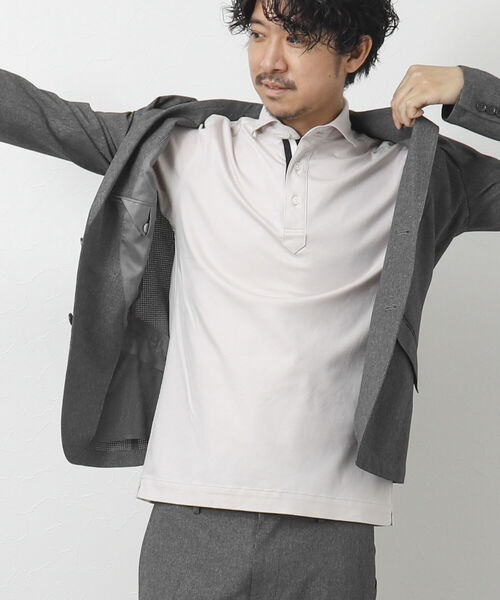 NOLLEY'S goodman（ノーリーズグッドマン）の「《ビジカジ対応》スーピマコットン ニットテープポロシャツ（ポロシャツ・メンズ・ホワイト/チャコールグレー/ネイビー/ライトパープル/グレイッシュベージュ・S/M/L/XL）」の19枚目の写真