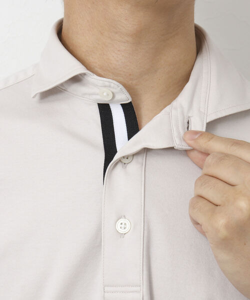 NOLLEY'S goodman（ノーリーズグッドマン）の「《ビジカジ対応》スーピマコットン ニットテープポロシャツ（ポロシャツ・メンズ・ホワイト/チャコールグレー/ネイビー/ライトパープル/グレイッシュベージュ・S/M/L/XL）」の13枚目の写真