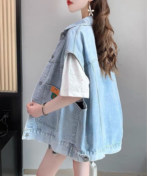 セール】デニムノースリーブジャケット（デニムジャケット）｜LOPASS