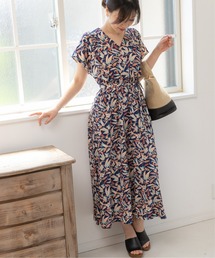 PREFERIR | ボタニカル リーフ柄 カシュクール ワンピース(ワンピース)