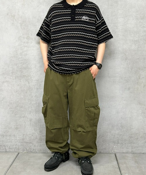 WHO'S WHO gallery（フーズフーギャラリー）の「COOPER FACTジャガード柄ニットポロ（ポロシャツ・レディース・ブラック/ベージュ/ネイビー・FREE）」の4枚目の写真