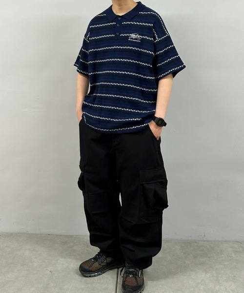 WHO'S WHO gallery（フーズフーギャラリー）の「COOPER FACTジャガード柄ニットポロ（ポロシャツ・レディース・ブラック/ベージュ/ネイビー・FREE）」の12枚目の写真