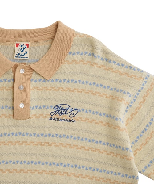 WHO'S WHO gallery（フーズフーギャラリー）の「COOPER FACTジャガード柄ニットポロ（ポロシャツ・レディース・ブラック/ベージュ/ネイビー・FREE）」の9枚目の写真