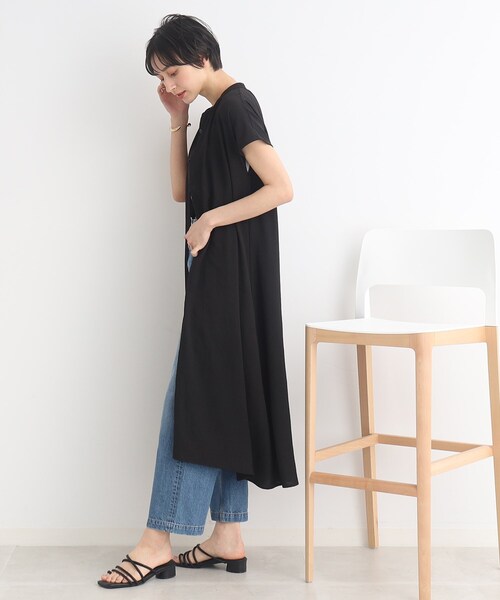 SHOO・LA・RUE（シューラルー）の「◆【接触冷感/イージーケア】前開きロングシャツ（シャツ/ブラウス・レディース・マスタード/カーキ/ブラック/ホワイト系/ライトベージュ/ブルー・00）」の14枚目の写真
