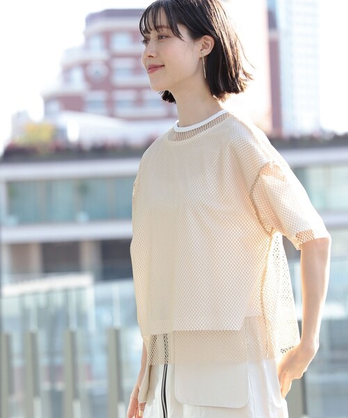 Ray BEAMS（レイビームス）の「Ray BEAMS / メッシュ リバーシブル Tシャツ（Tシャツ/カットソー・レディース・ブラック/レッド/ベージュ・ONE SIZE）」の16枚目の写真
