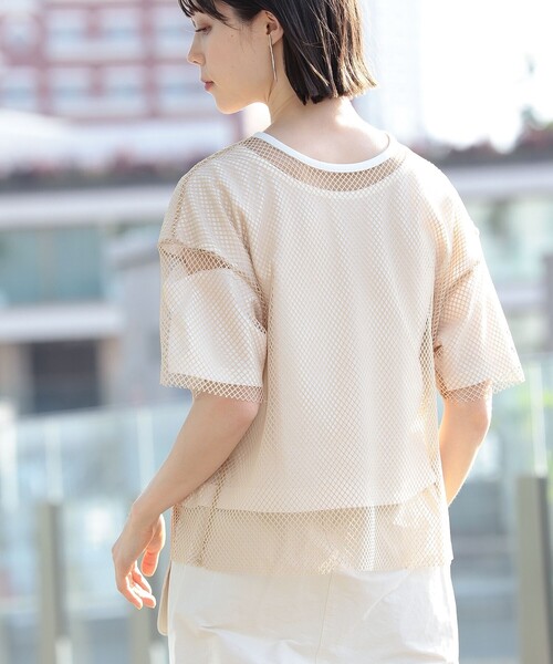 Ray BEAMS（レイビームス）の「Ray BEAMS / メッシュ リバーシブル Tシャツ（Tシャツ/カットソー・レディース・ブラック/レッド/ベージュ・ONE SIZE）」の17枚目の写真