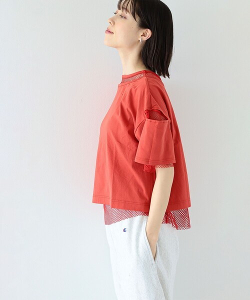 Ray BEAMS（レイビームス）の「Ray BEAMS / メッシュ リバーシブル Tシャツ（Tシャツ/カットソー・レディース・ブラック/レッド/ベージュ・ONE SIZE）」の22枚目の写真