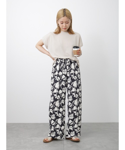 Samansa Mos2 blue（サマンサモスモスブルー）の「【アンチピリング】フレンチスリーブTシャツ（Tシャツ/カットソー・レディース・ブラック/ベージュ/ブルー/イエロー/オフホワイト・F）」の7枚目の写真