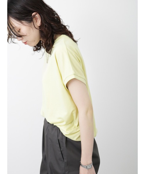 Samansa Mos2 blue（サマンサモスモスブルー）の「【アンチピリング】フレンチスリーブTシャツ（Tシャツ/カットソー・レディース・ブラック/ベージュ/ブルー/イエロー/オフホワイト・F）」の16枚目の写真