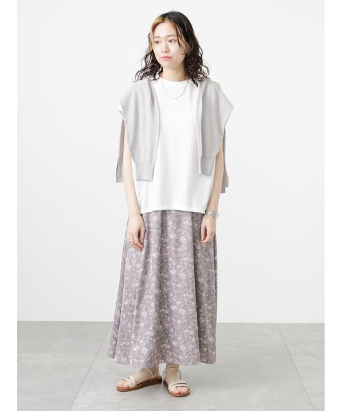 Samansa Mos2 blue（サマンサモスモスブルー）の「【アンチピリング】フレンチスリーブTシャツ（Tシャツ/カットソー・レディース・ブラック/ベージュ/ブルー/イエロー/オフホワイト・F）」の22枚目の写真