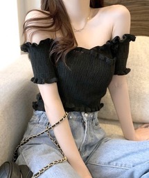 オフショル オフショルダー」に該当するトップス（ブラック/黒色系