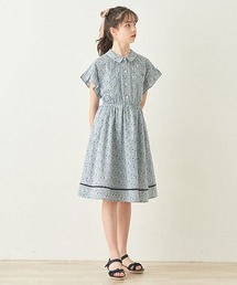 pom ponette junior | 【リバティプリント】襟付きフレアワンピース(ワンピース)