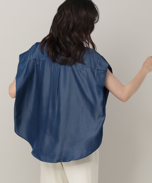 Elura(エルーラ)の「サラサラサマーデニムシャツ(シャツ/ブラウス・レディース・ライトブルー/ネイビー・MEDIUM/LARGE)」の8枚目の写真