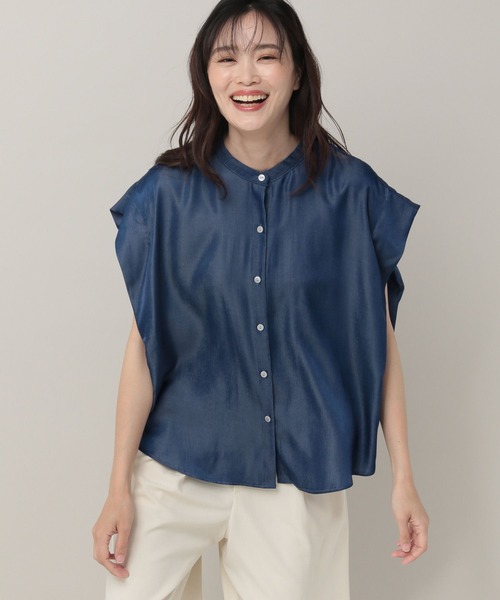 Elura(エルーラ)の「サラサラサマーデニムシャツ(シャツ/ブラウス・レディース・ライトブルー/ネイビー・MEDIUM/LARGE)」の9枚目の写真