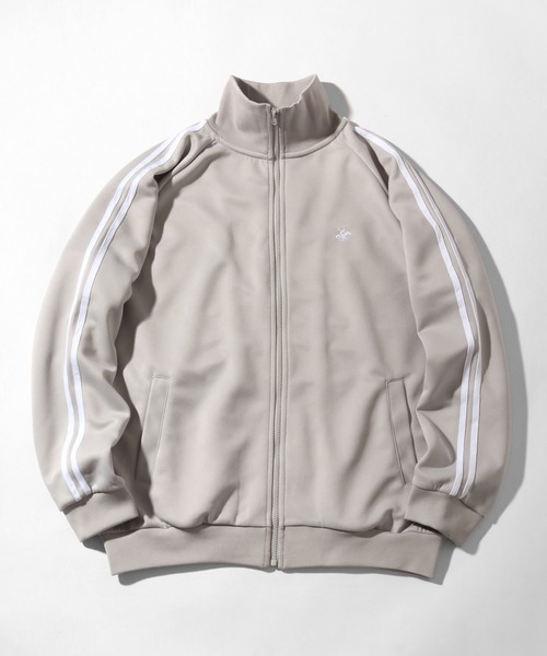 BEVERLY HILLS POLO CLUB（ビバリーヒルズポロクラブ）の「【Beverly Hills Polo Club/ビバリーヒルズポロクラブ】ワンポイントロゴ刺繍 ダンボール サイドライン トラックジャケット（ジャージ・メンズ・スミクロ/ブルー/アイボリー/オレンジ/ネイビー/グレー・M/LL/L）」の4枚目の写真