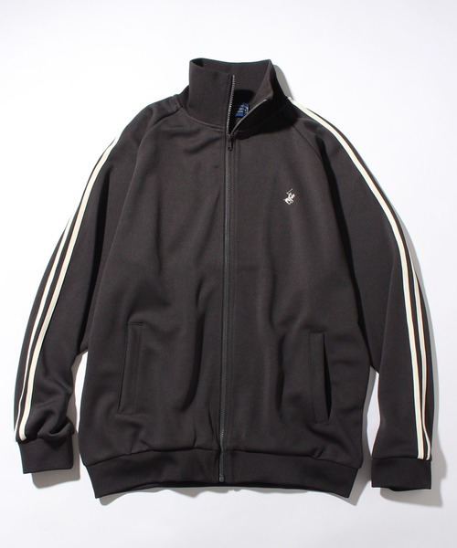 BEVERLY HILLS POLO CLUB（ビバリーヒルズポロクラブ）の「【Beverly Hills Polo Club/ビバリーヒルズポロクラブ】ワンポイントロゴ刺繍 ダンボール サイドライン トラックジャケット（ジャージ・メンズ・スミクロ/ブルー/アイボリー/オレンジ/ネイビー/グレー・M/LL/L）」の3枚目の写真