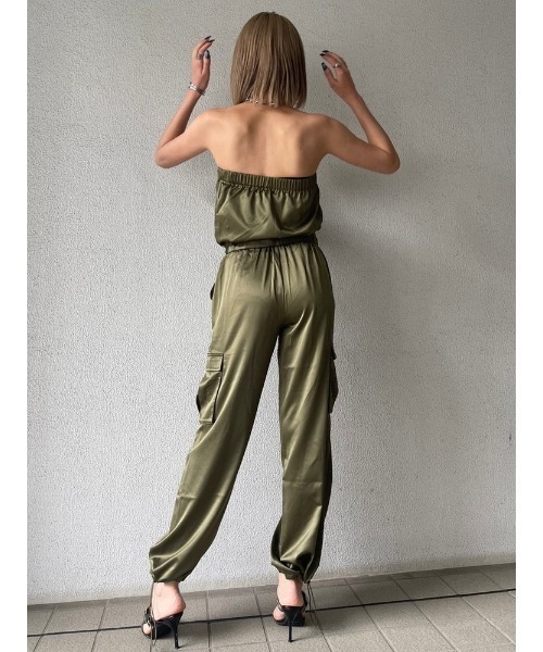 EGOIST（エゴイスト）の「ベルト付サテンベアオールインワン（つなぎ/オールインワン・レディース・ブラック/カーキ・S/M）」の16枚目の写真