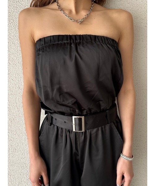 EGOIST（エゴイスト）の「ベルト付サテンベアオールインワン（つなぎ/オールインワン・レディース・ブラック/カーキ・S/M）」の21枚目の写真
