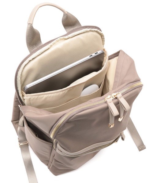 VIS（ビス）の「【PC収納付き】メタルファスナーリュック【A4対応】（バックパック/リュック・レディース・ブラック/グレー/ベージュ系その他・FREE）」の5枚目の写真