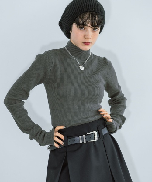 PAGEBOY（ページボーイ）の「ニットベレー（ハンチング/ベレー帽・レディース・ブラック/チャコールグレー/オフホワイト・FREE）」の6枚目の写真