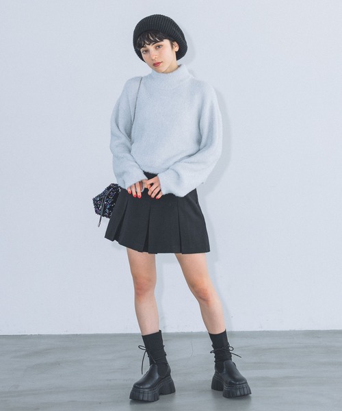 PAGEBOY（ページボーイ）の「ニットベレー（ハンチング/ベレー帽・レディース・ブラック/チャコールグレー/オフホワイト・FREE）」の16枚目の写真