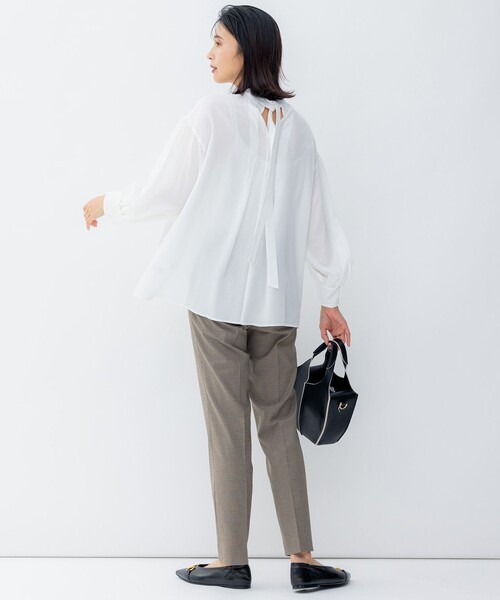 23区(ニジュウサンク)の「【洗える】チェックストレッチ テーパードパンツ(その他パンツ・レディース・ダークブラウン系3/ブラック系3・32/28/30/34)」の7枚目の写真