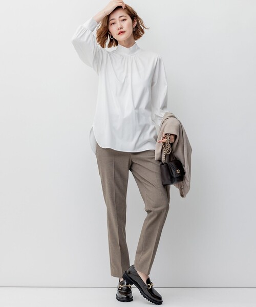 23区(ニジュウサンク)の「【洗える】チェックストレッチ テーパードパンツ(その他パンツ・レディース・ダークブラウン系3/ブラック系3・32/28/30/34)」の9枚目の写真