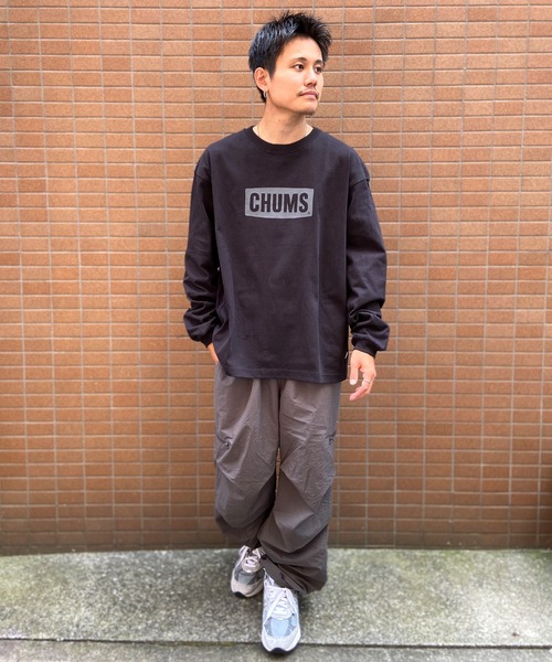 CHUMS（チャムス）の「CHUMS/チャムス ロンＴ/長袖ティシャツ ヘビーウェイト オーバーサイズ CH01-2298（Tシャツ/カットソー・メンズ・ベージュ/ホワイト/ブラック/オリーブ/バーガンディー・L/M/XL）」の12枚目の写真