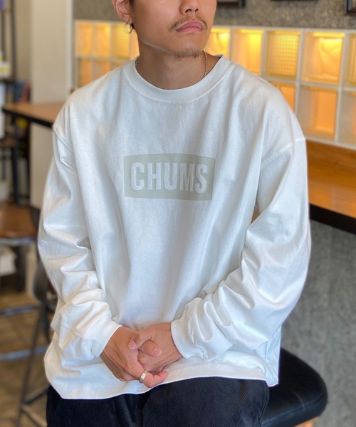 CHUMS（チャムス）の「CHUMS/チャムス ロンＴ/長袖ティシャツ ヘビーウェイト オーバーサイズ CH01-2298（Tシャツ/カットソー・メンズ・ベージュ/ホワイト/ブラック/オリーブ/バーガンディー・L/M/XL）」の22枚目の写真